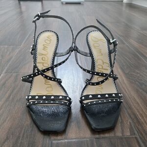 Barely Worn! Like New! Sam Edelman Black Strappy Studded Sandals Size 7.5